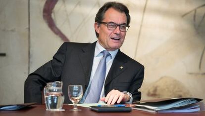 Artur Mas durant la reunió del consell executiu de dimarts.