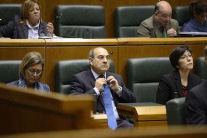 El consejero de Salud, Jon Darpón, en una sesión del Parlamento vasco.