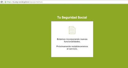 Captura de la web Tu Seguridad Social, en la que está alojado el simulador de pensiones.