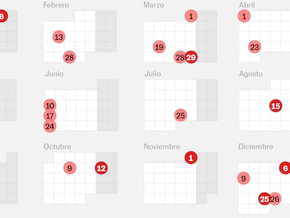 Así es el calendario laboral de 2024 en España: pocos puentes y sin más festivos nacionales hasta Semana Santa