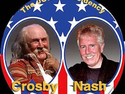 Una imagen de la provocativa campaña electoral de David Crosby y Graham Nash.