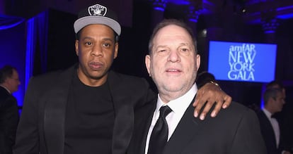 Jay Z y Harvey Weinstein, en la gala amfAR en Nueva York.