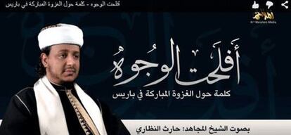Fotograma del vídeo difós per Al-Qaida amb noves amenaces a França.