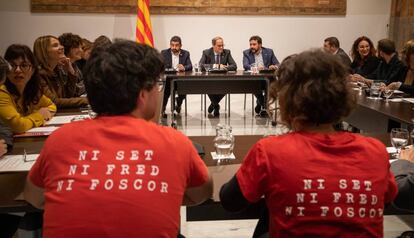 Reunión sobre pobreza energética en la Generalitat, este miércoles.
