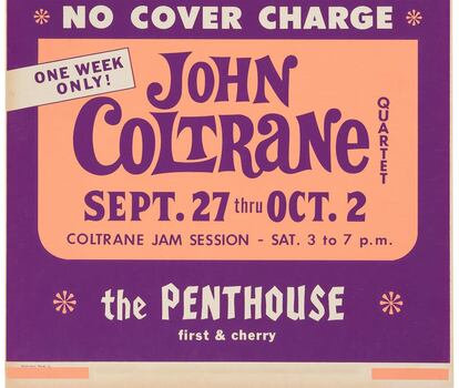 Cartel de la semana que John Coltrane pasó en el club Penthouse, en Seattle, en 1965.