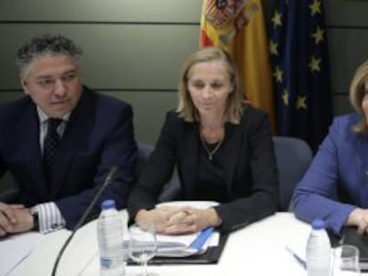 La ministra Fátima Báñez presideix la conferència, aquest dimarts.