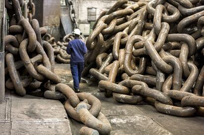 Las cadenas Vicinay, un invento de Vizcaya y cuyos eslabones de hierro llegan a pesar hasta 700 kilos, han recorrido todos los mares del planeta.