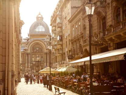 Imagen de la ciudad vieja de Bucarest.