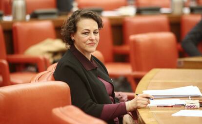 La ministra de Trabajo en funciones, Magdalena Valerio, durante la reunión de la Diputación Permanente del Congreso.