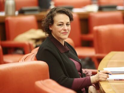 La ministra de Trabajo en funciones, Magdalena Valerio, durante la reunión de la Diputación Permanente del Congreso.