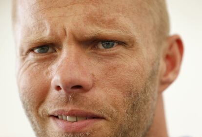 Eidur Gudjohnsen, después del entrenamiento de Islandia en el cuartel general que tienen montado en Annecy-le-Vieux. 