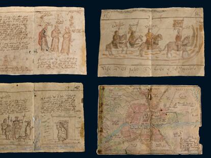 Fragmentos del llamado códice Cardona, que ha sido subastado por la casa Ansorena de Madrid.