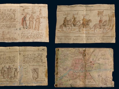 Fragmentos del llamado códice Cardona, que ha sido subastado por la casa Ansorena de Madrid.