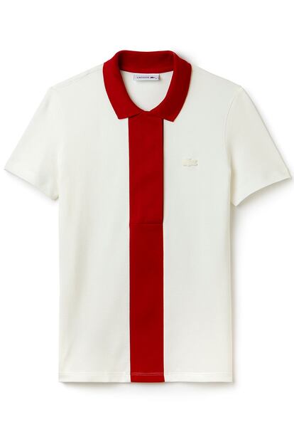 Con franja central en burdeos, de Lacoste (69 euros).