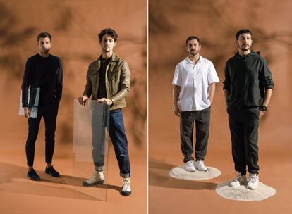 A la izquierda, Lucas Zaragosí y Adrián Salvador (Estudio Savage). A la derecha, Alberto Sánchez y Eduardo Villalón (MUT Design).