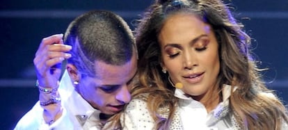 Jennifer Lopez junto a Casper Smart, el bailarín de 24 años con quien mantiene una relación desde noviembre de 2011