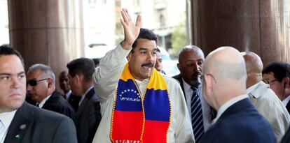 Nicol&aacute;s Maduro, este martes en Uruguay.