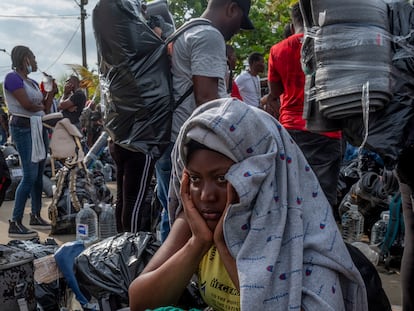 Haitian migrants in Necoclí, Colombia.