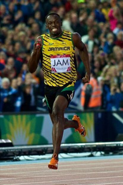 Bolt, en una prueba en 2014.