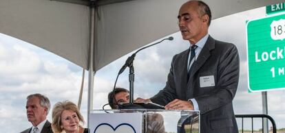 Rafael del Pino, presidente de Ferrovial, durante la inauguraci&oacute;n de una carretera en Austin (Texas).