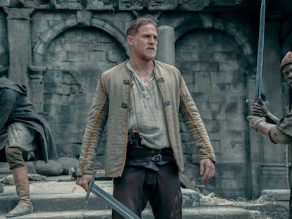 Charlie Hunnam in a scene from the new ‘King Arthur’ movie.