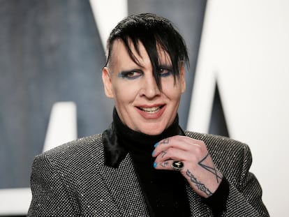 El cantante Marilyn Manson, en febrero de 2020 durante una fiesta en Beverly Hills con motivo de los Oscar.