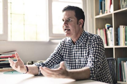 Juan Carlos Cruz, one of Father Karadima’s victims, at the headquarters of the Foundation of Trust, this past January in Chile.