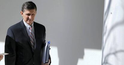 Michael Flynn antes de ser destituído de seu cargo na Casa Branca