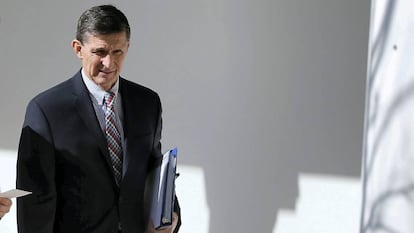 Michael Flynn antes de ser destituído de seu cargo na Casa Branca