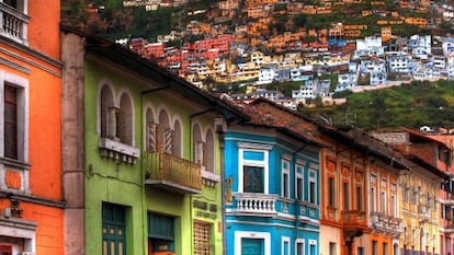 Casas de estilo colonial en Quito, Ecuador.