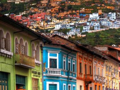 Casas de estilo colonial en Quito, Ecuador.