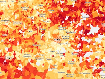 Mapa de cuánto gasta cada municipio en sus habitantes.