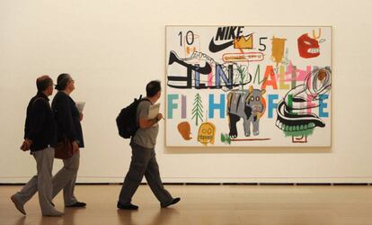 Obra de Basquiat en una exposici&oacute;n en el Guggenheim de Bilbao en 2015.