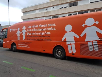 El autobús de Hazte Oír en Madrid.