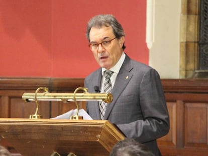 Artur Mas, durante la conferencia &quot;El Reino Unido no es Espa&ntilde;al&#039;, que pronunci&oacute; en el Oxford Union el pasado mi&eacute;rcoles. 