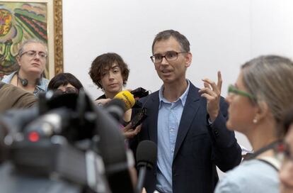 Daniel durante la presentación de la exposición 'La escalera de la visión', en la Fundación Miró.