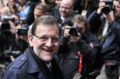 El presidente del Gobierno, Mariano Rajoy, hoy en Bruselas. 