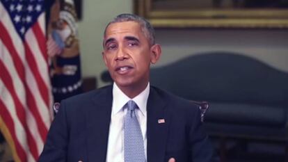 Fotograma del v&iacute;deo &#039;You Won&rsquo;t Believe What Obama Says In This Video!&#039;, en el que un falso Obama dice que Trump es &quot;un completo idiota&quot;.