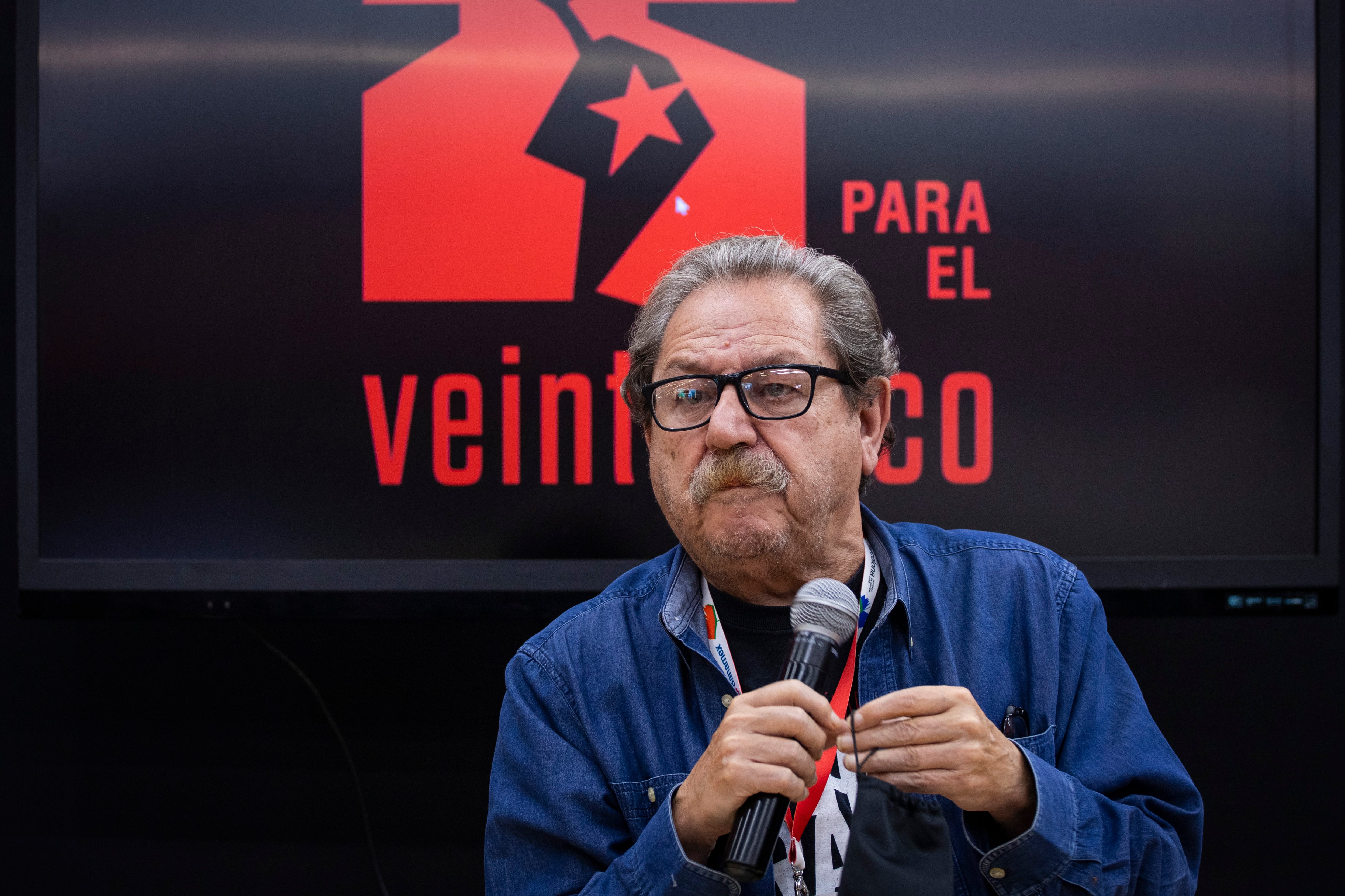 Paco Ignacio Taibo II en la Feria Internacional del Libro de Guadalajara, el 2 de diciembre del 2025.