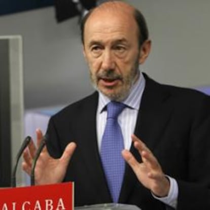 El candidato socialista a la Presidencia del Gobierno, Alfredo Pérez Rubalcaba.