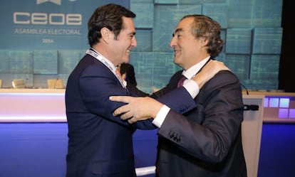 Antonio Garamendi i Juan Rosell, president de la CEOE.