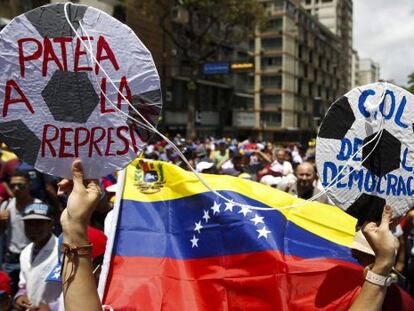 Protesto contra o governo em 24 de junho em Caracas.