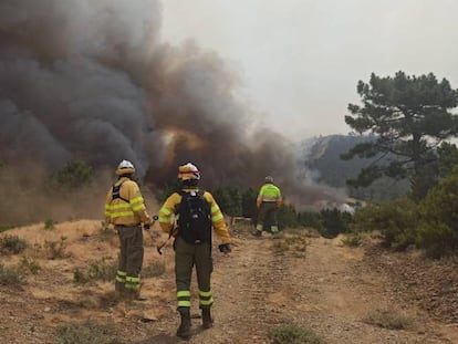 Las temperaturas extremas dificultan la extinción de incendios en Castilla y León, Galicia y Extremadura