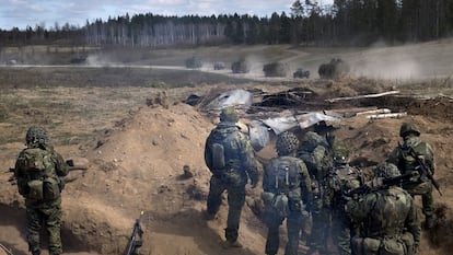 Ejercicios militares de los kaitseliit con la OTAN el pasado mayo. 
