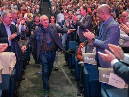 El secretario general de UGT, Pepe Álvarez, en la clausura del Congreso Confederal de UGT este miércoles en Barcelona.