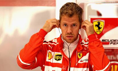 Sebastian Vettel, antes de un entrenamiento en el GP de Bélgica.