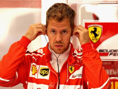 Sebastian Vettel, antes de un entrenamiento en el GP de Bélgica.