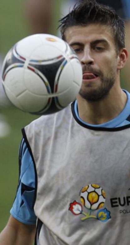 Gerard Piqué, en un entrenamiento.