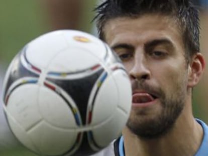 Gerard Piqué, en un entrenamiento.