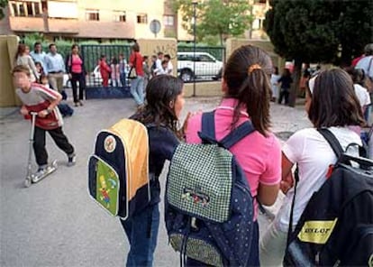 Inicio de curso en el colegio madrileño Lorenzo Zuluriaga.